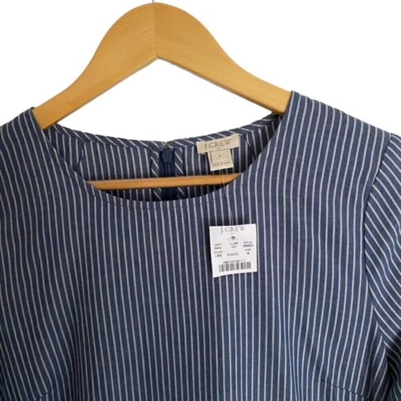 NWT J. Crew Blue & White Striped Dress 6 - Picture 3 of 5